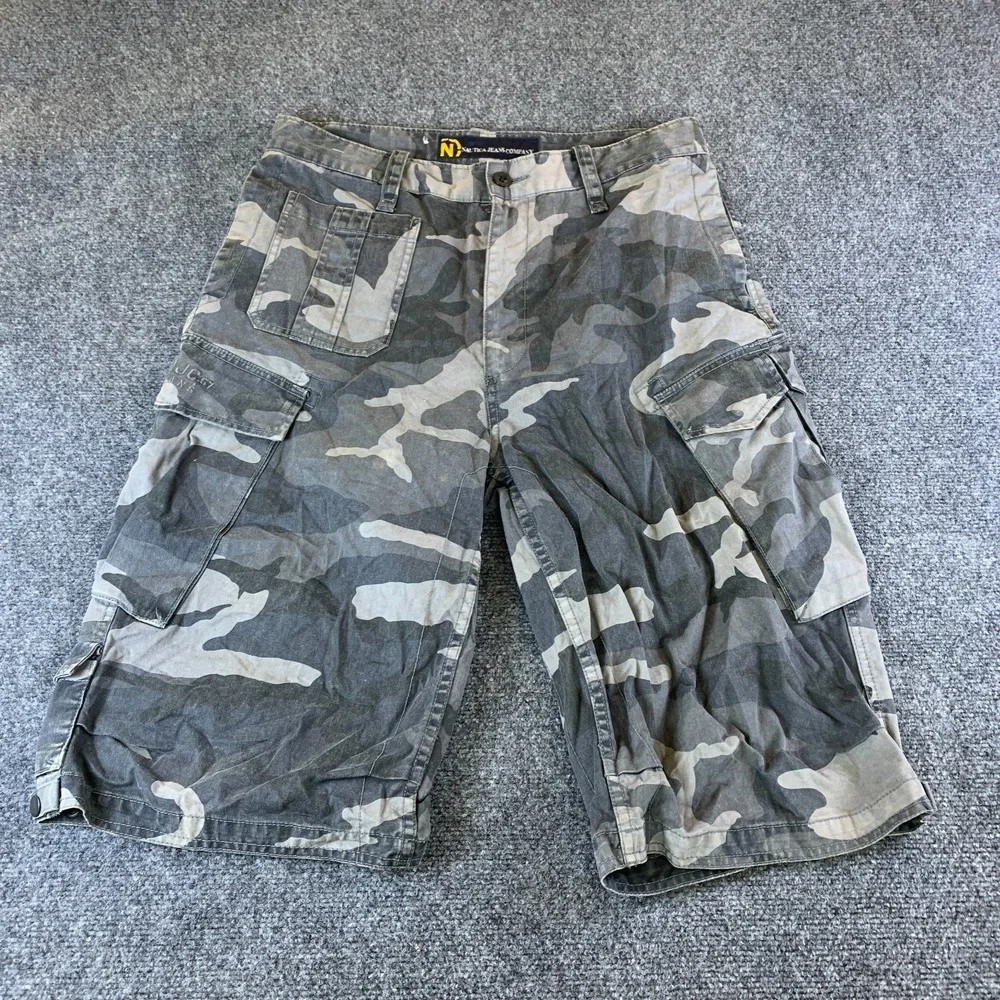 Nautica Jeans Co Utility Shorts Mens 33 Multicolor Camo Cotton Cargo Pockets